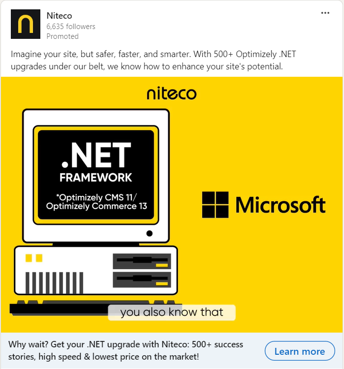Niteco .NET Framework upgrades for Optimizely CMS and Microsoft integration