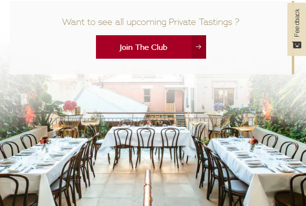 Elegant outdoor dining setup for exclusive private tastings and events