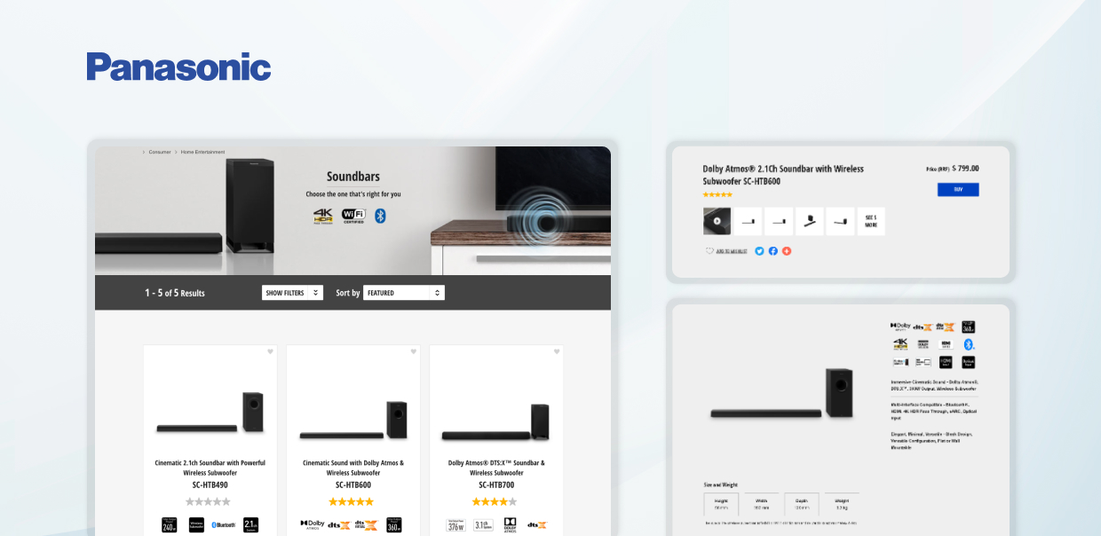 Panasonic Soundbars with Wireless Subwoofers featuring Dolby Atmos and 4K HDR
