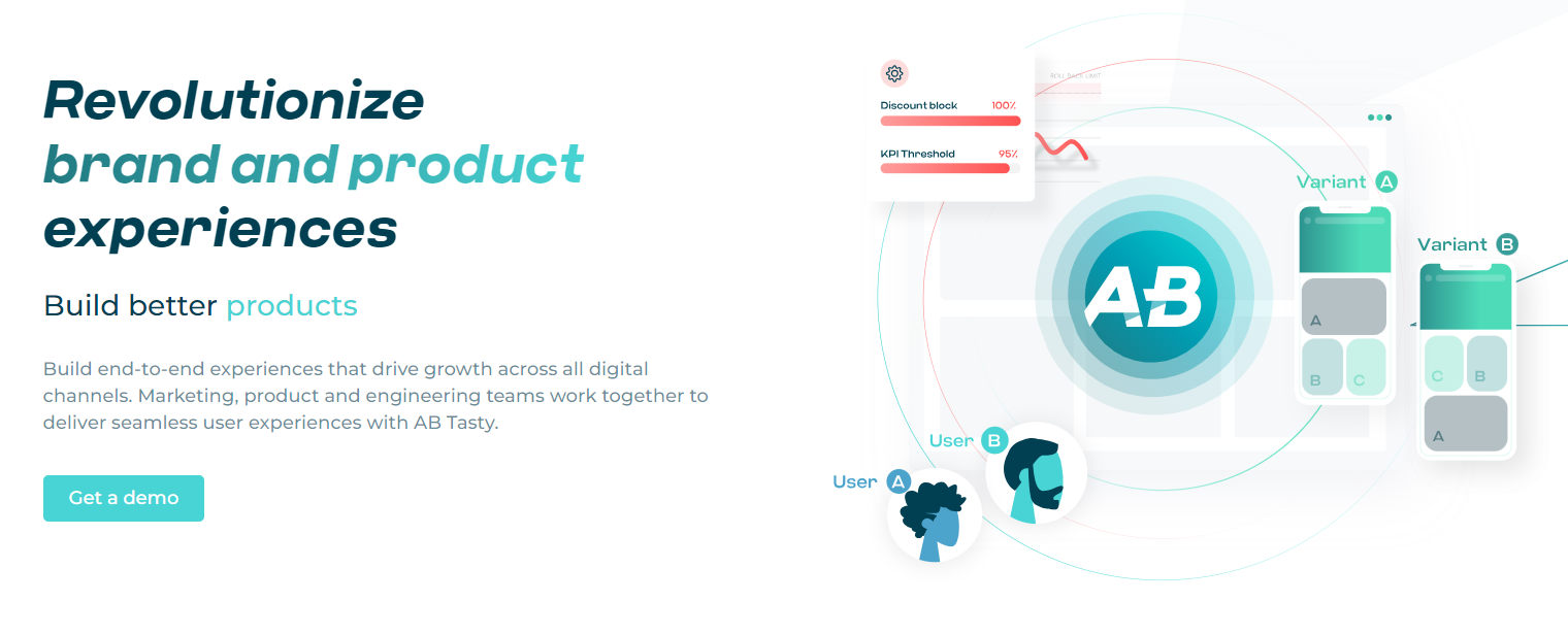 Revolutionize brand and product experiences with AB Tasty A/B testing variants and user insights