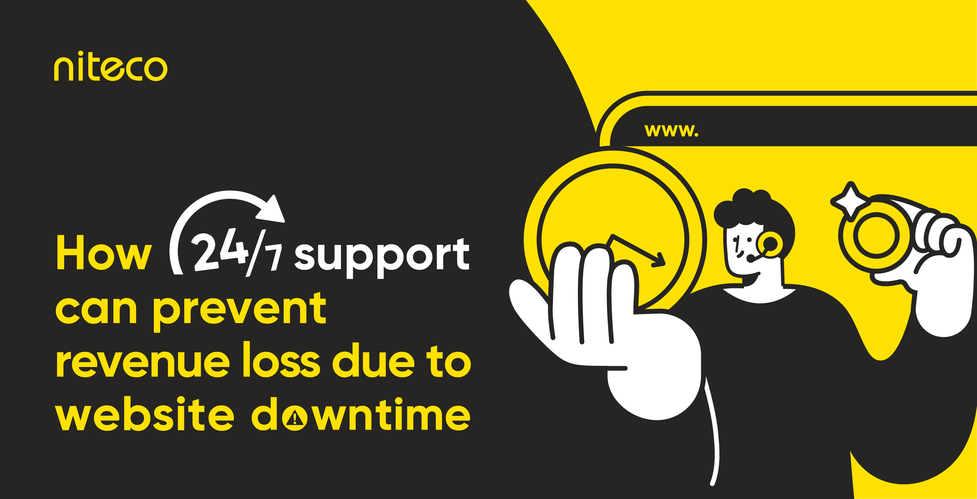 How 24/7 support prevents revenue loss from website downtime with headset agent