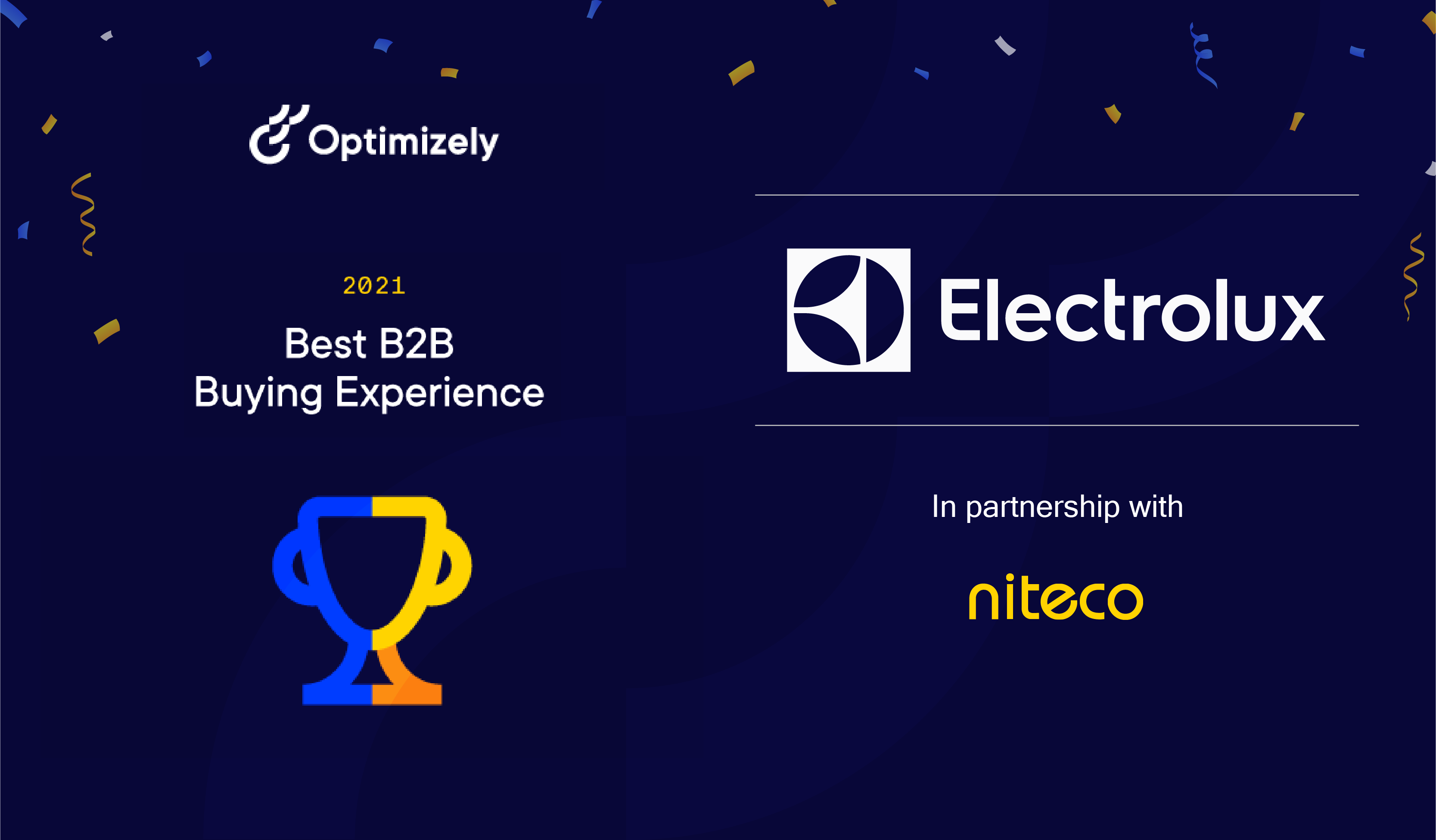2021 Best B2B Buying Experience award presented to Electrolux by Optimizely and Niteco