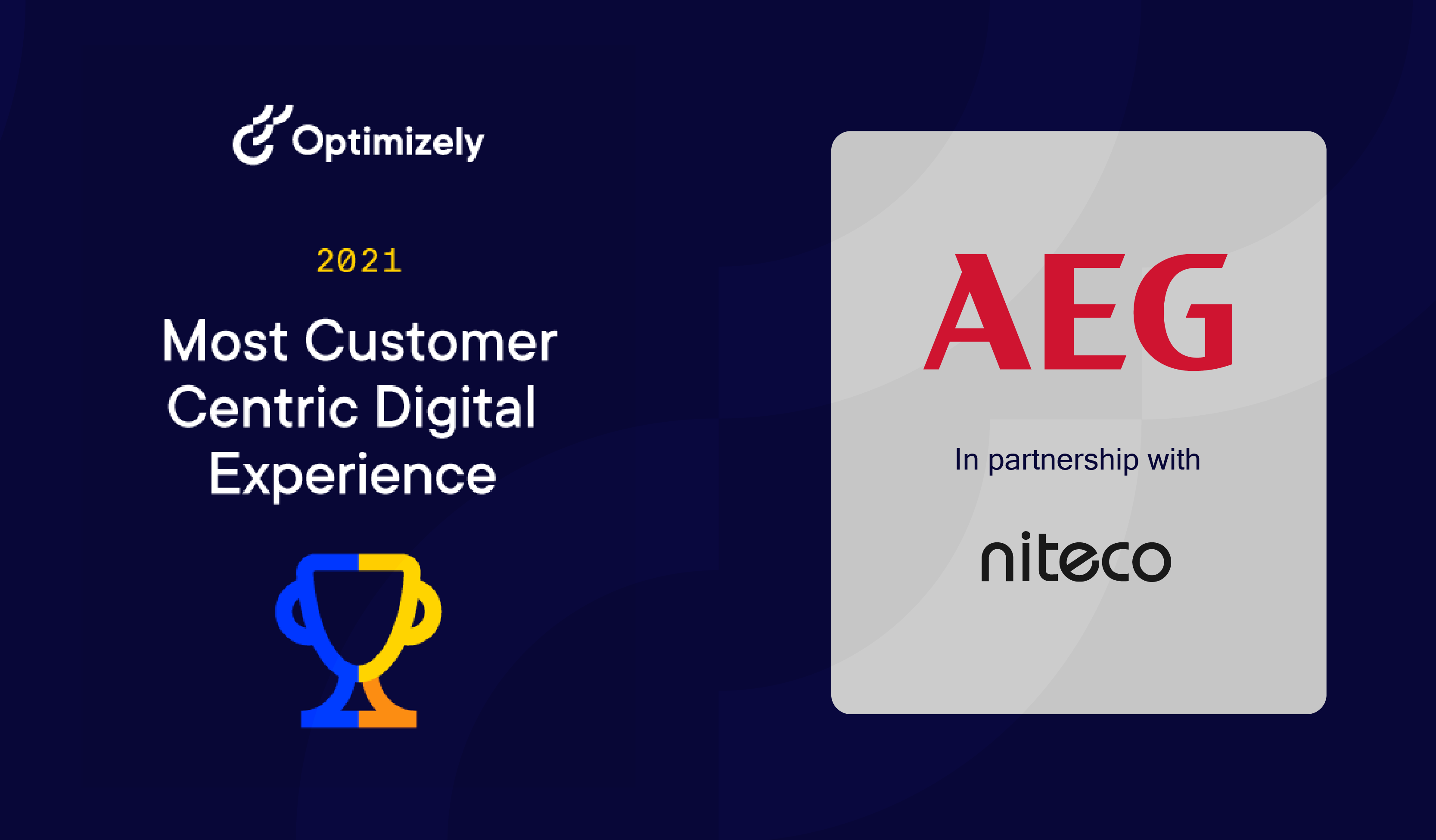 2021 Most Customer Centric Digital Experience award by Optimizely with AEG partnership