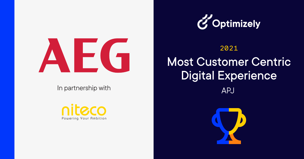 AEG and niteco awarded Most Customer Centric Digital Experience APJ 2021 by Optimizely