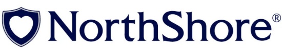 NorthShore logo with blue heart shield symbol representing healthcare services