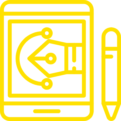 Digital graphic design tablet with stylus for creative drawing tools