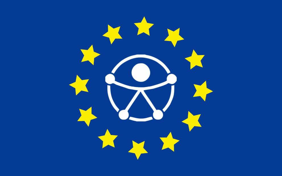EU Digital Single Market icon with 12 yellow stars on blue background