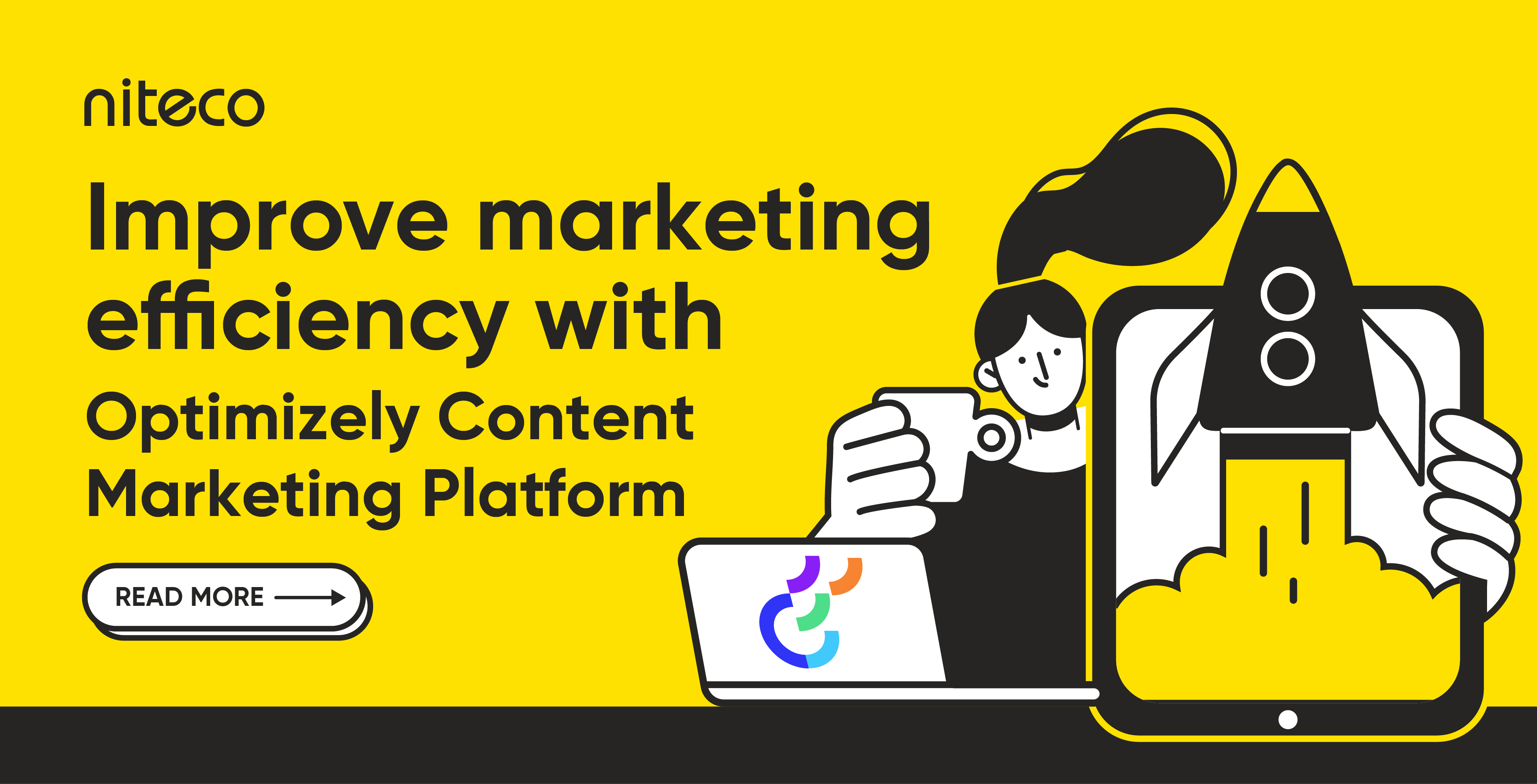 Banner advertising Optimizely Content Marketing Platform to improve marketing efficiency.