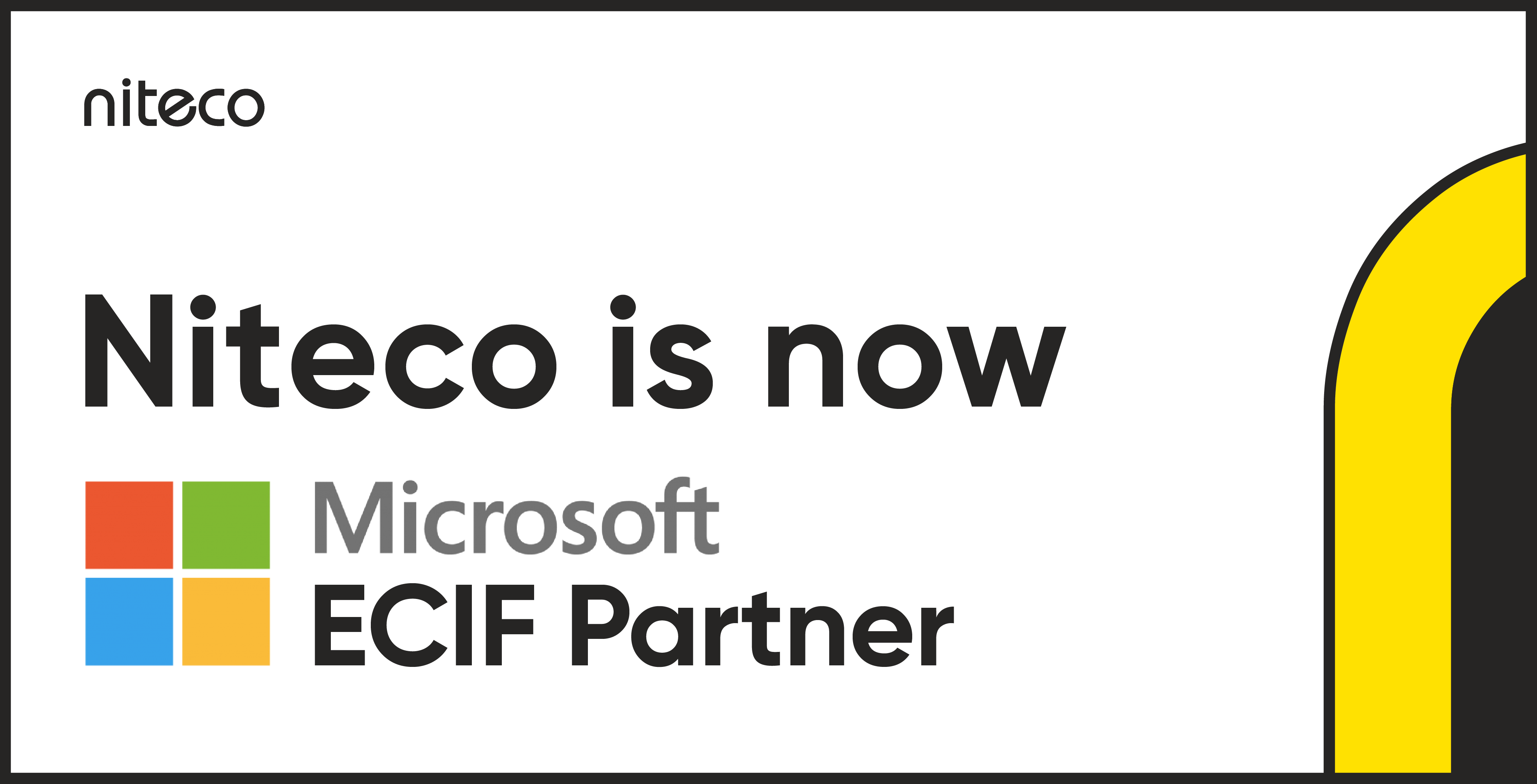 Niteco is now Microsoft ECIF Partner with logo and branding elements