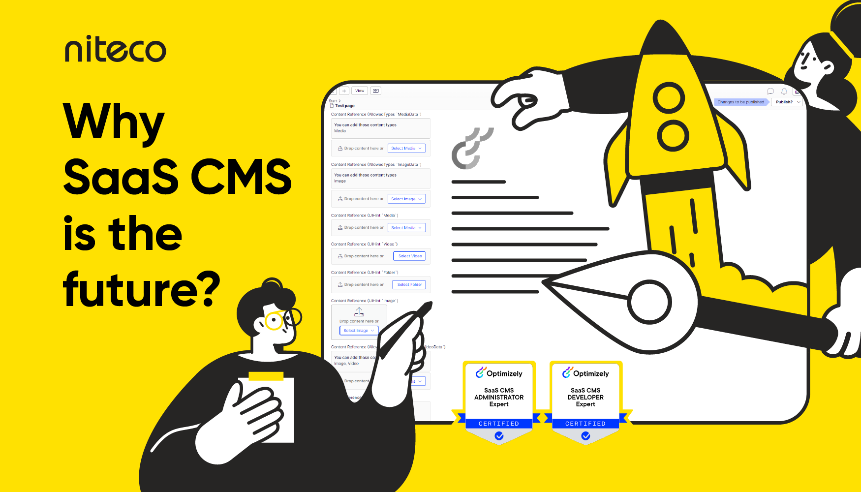 Why SaaS CMS is the future with admin and developer certifications shown