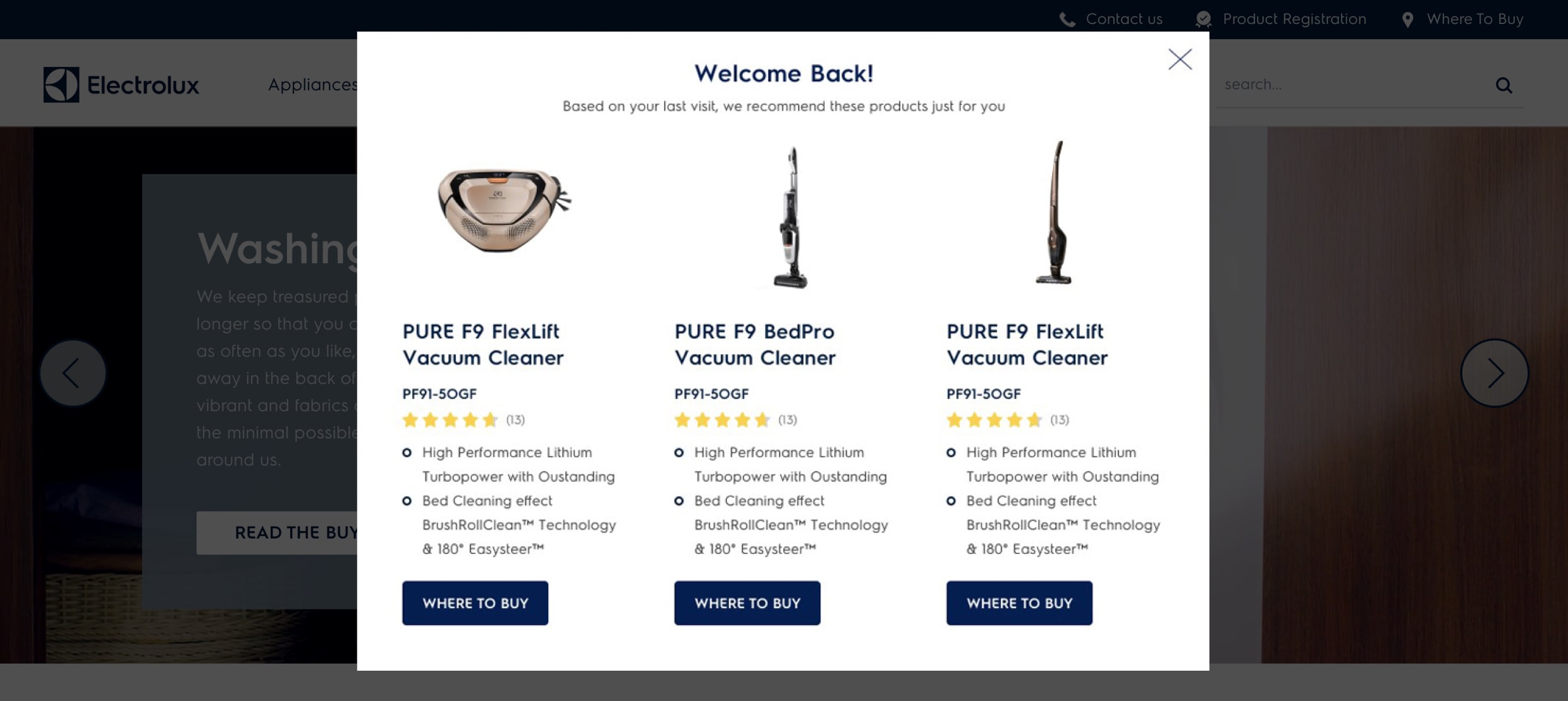Recommended PURE F9 FlexLift and BedPro vacuum cleaners with high performance features