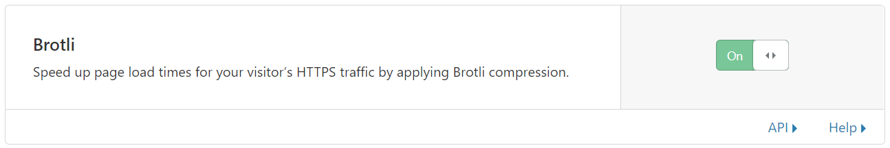 Brotli compression enabled to speed up HTTPS page load times for visitors