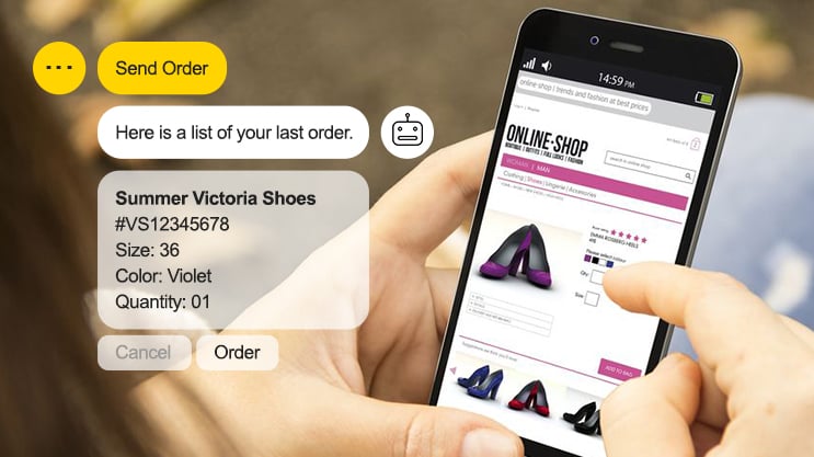 Mobile screen showing Summer Victoria Shoes order details on an online shop app