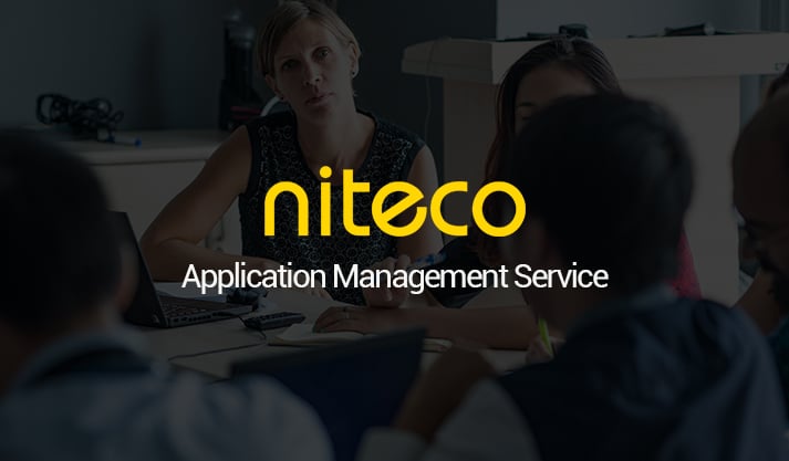 Niteco team collaborating on Application Management Service for client solutions