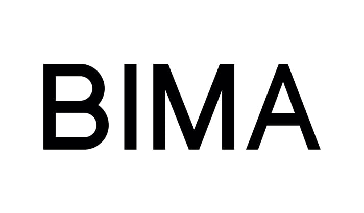 BIMA logo text in bold black letters centered on a white background