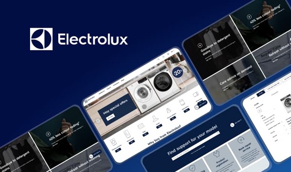 Electrolux washing machine app interface showcasing laundry features and support options