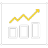 Chart with rising bar graph and upward trending arrow, symbolizing growth.
