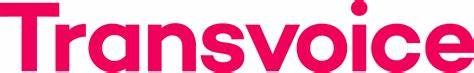 transvoice (1) Transvoice logo with bold red and pink gradient text on a white background