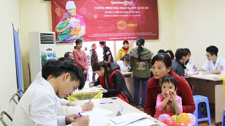 Medical mission registration in Hanoi for Operation Smile cleft surgery program