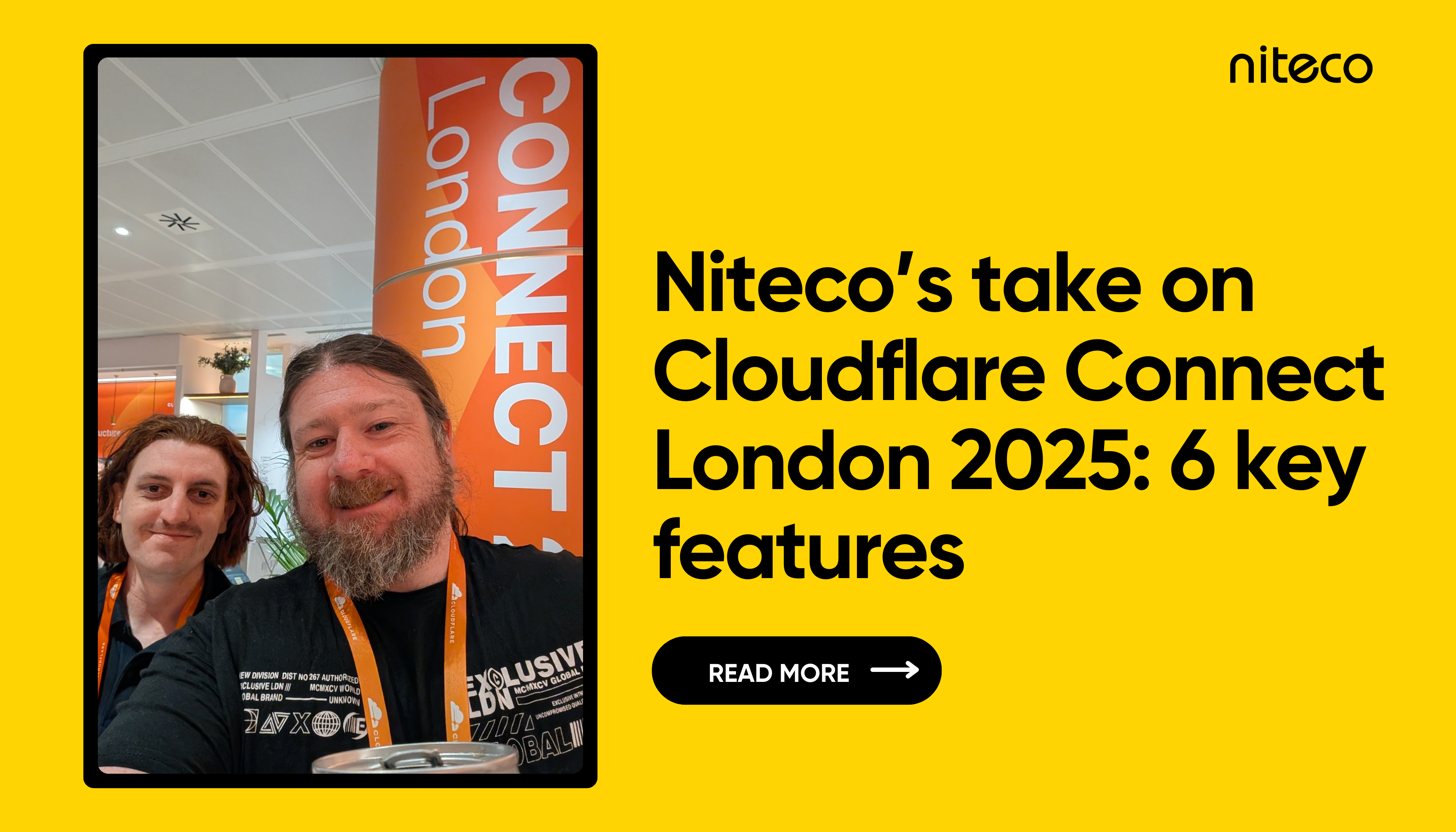 Niteco team at Cloudflare Connect London 2025 discussing 6 key features